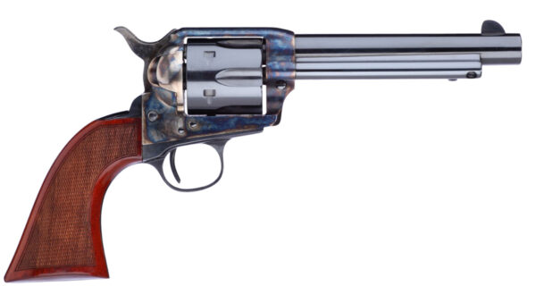 Taylors & Company 555138 1873 Cattleman Gunfighter 357 Mag Caliber with 5.50" Blued Finish Barrel, 6rd Capacity Blued Finish Cylinder, Color Case Hardened Finish Steel Frame & Walnut Army Size Grip