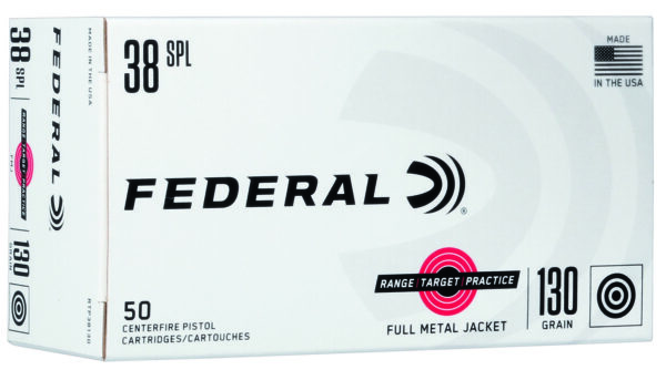 Federal RTP38130 Range & Target  38Special 130gr Full Metal Jacket 50 Per Box/20 Case