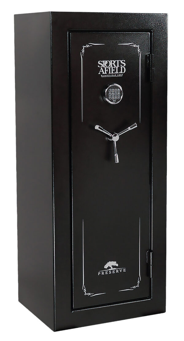 Sports Afield SECSA5924P Preserve SA5924P Electronic Keypad/Key Entry Black Textured Steel Holds 24 + 4 59" H x 24" W x 20" D Fireproof- Yes
