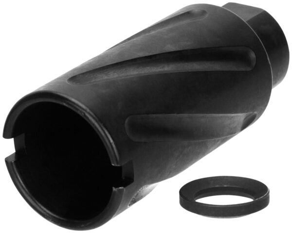 TacFire MZ10073B Spiral Fluted Muzzle Brake 5/8"-24 Black Oxide Steel for .308 Win / AR-10