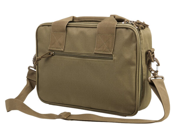 NcStar VISM Double Pistol Range Bag with Magazine Pouches, Loop Fasteners, and Padded Handles - Tan