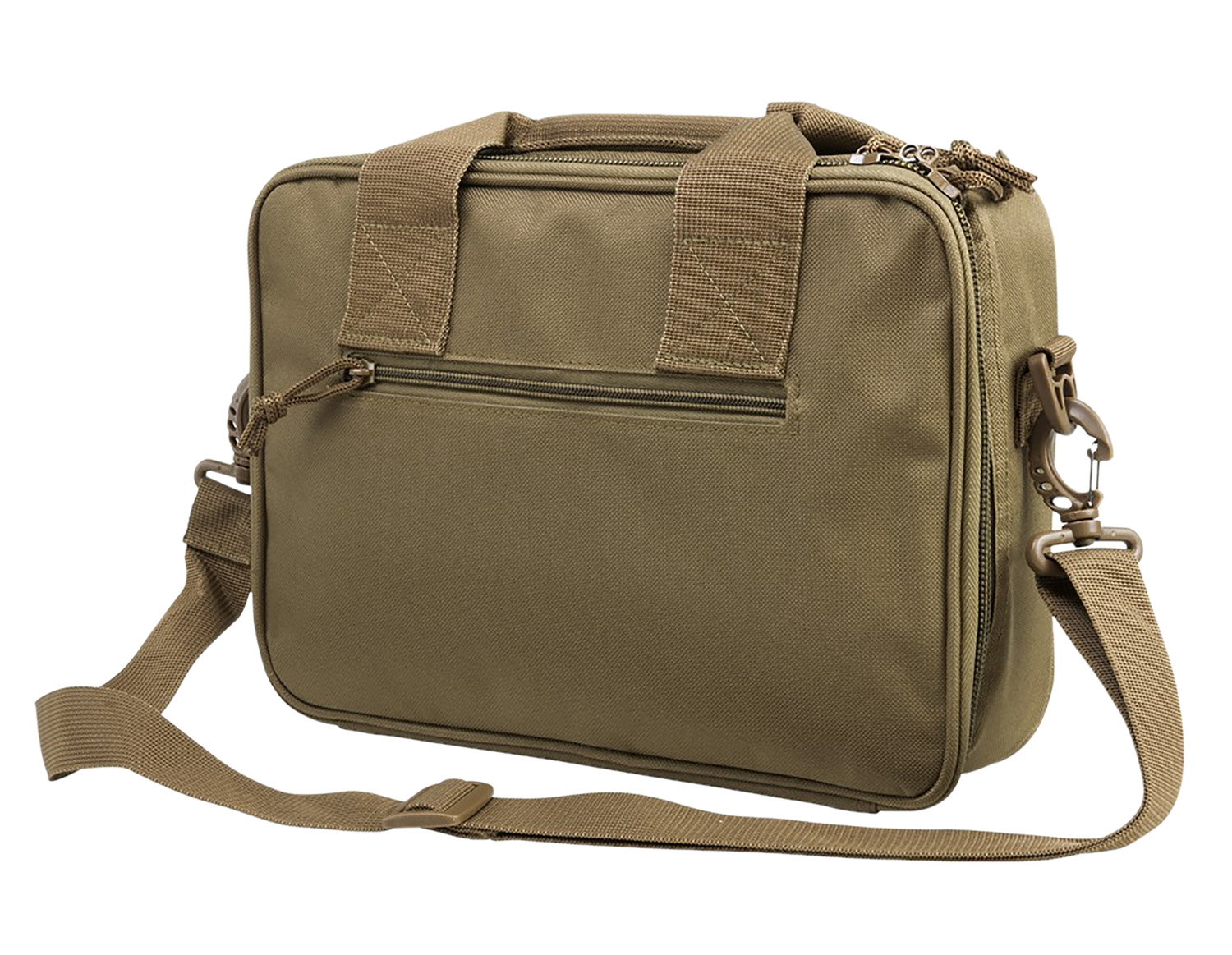 NcStar VISM Double Pistol Range Bag with Magazine Pouches, Loop Fasteners, and Padded Handles - Tan