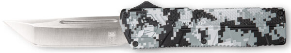 CobraTec Knives WDCCTLETNS Lightweight  3.25" OTF Tanto Plain D2 Steel Blade/Winter Digi Camo Aluminum Handle Includes Pocket Clip