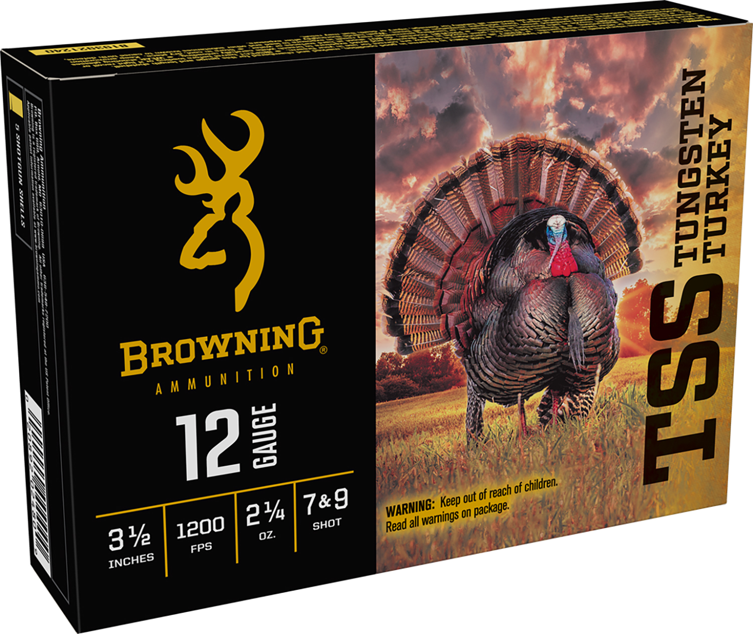 Browning Ammo B193921240 TSS Tungsten Turkey 12Gauge 3.50" 2 1/4oz Tungsten 7/9Shot 5 Per Box/10 Case