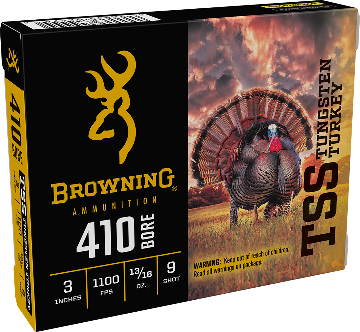 Browning Ammo B193924139 TSS Tungsten Turkey 410Gauge 3" 13/16oz Tungsten 9Shot 5 Per Box/20 Case