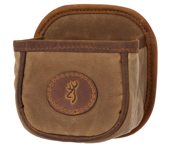 Browning 121040084 Santa Fe Shell Carrier Tan Canvas/Leather Capacity 1 box Belt Clip Mount
