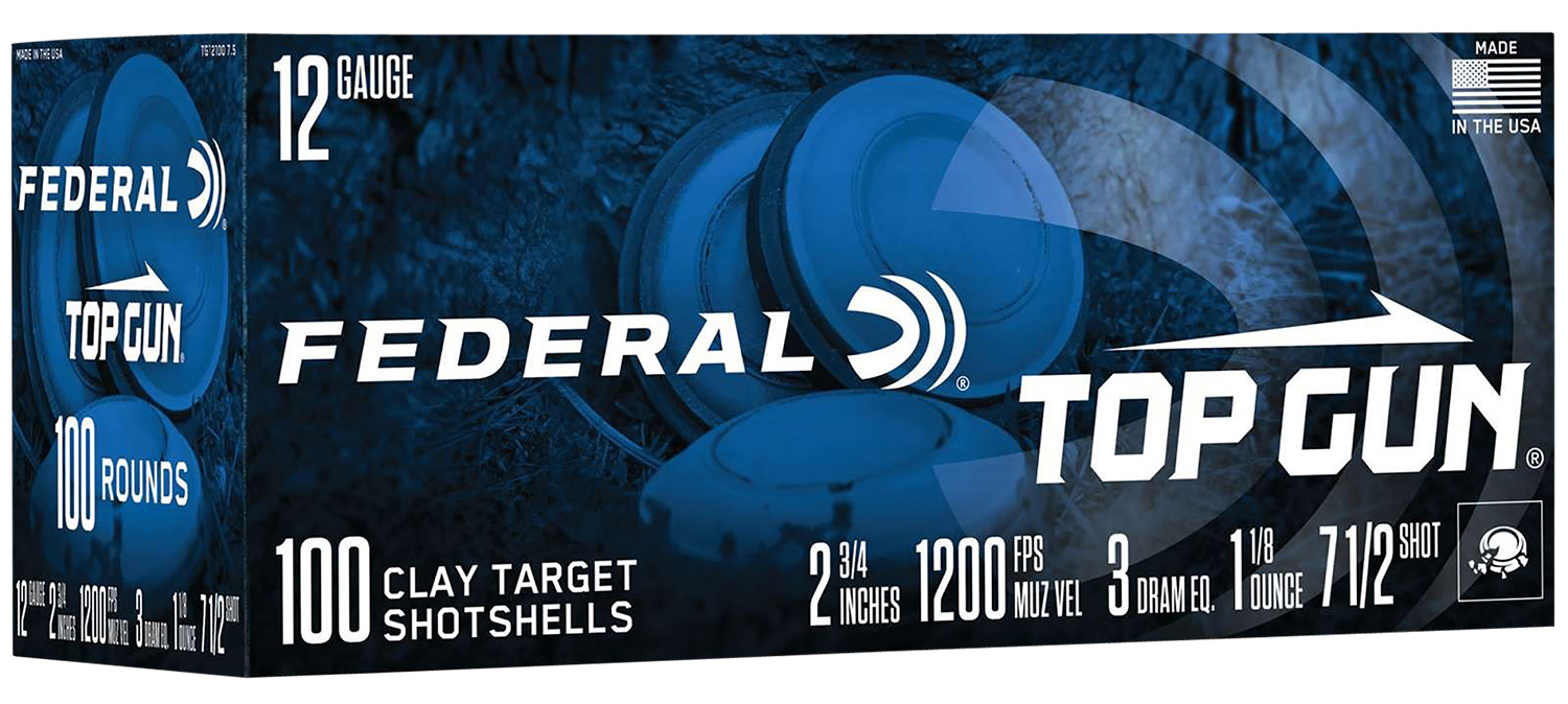 Federal TG1210075 Top Gun  12Gauge 2.75" 1 1/8oz 7.5Shot 100 Per Box/2 Case