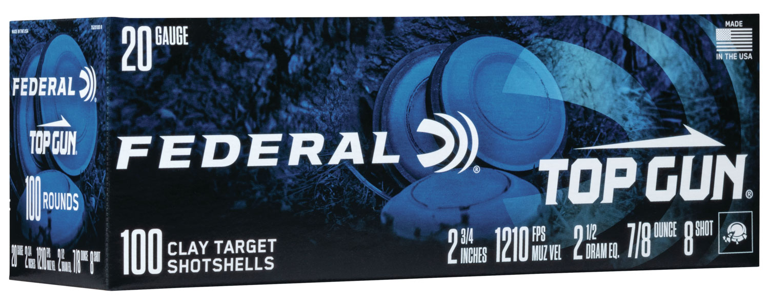 Federal TG201008 Top Gun  20Gauge 2.75" 7/8oz 8Shot 100 Per Box/2 Case