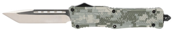 CobraTec Knives LADCCTK1LTNS CTK-1  Large 3.75" OTF Tanto Plain D2 Steel Blade/Army DigiCamo Aluminum Handle Features Glass Breaker Includes Pocket Clip