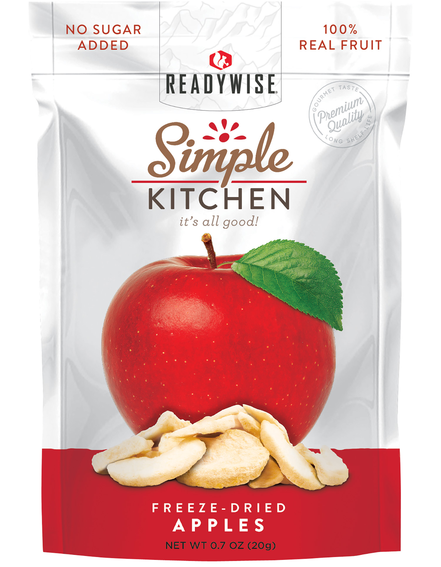 ReadyWise SK05910 Simple Kitchen Freeze Dried Fruit Sweet Apples 1 Serving Pouch 6 Per Case