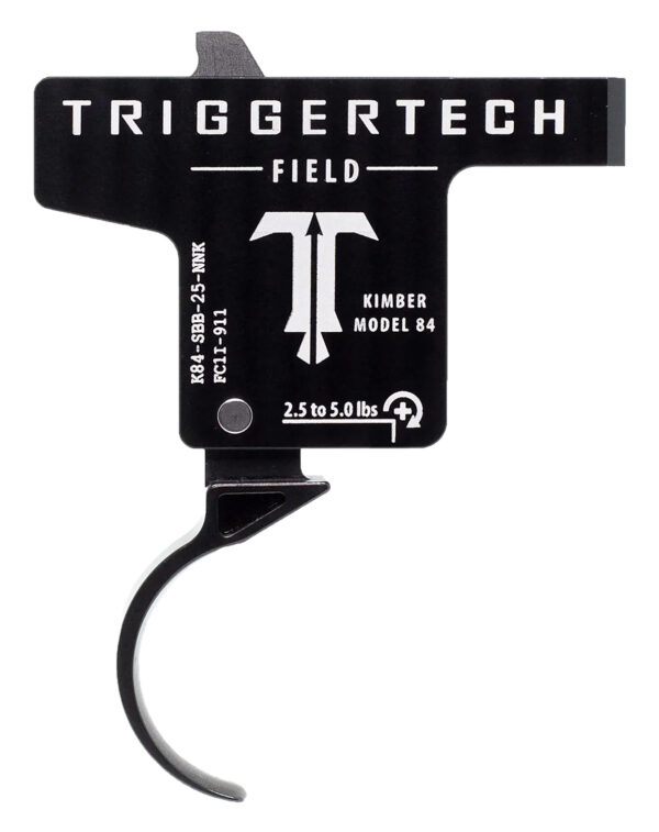 TriggerTech K84SBB25NNK Field  Single-Stage Curved Trigger with 2.50-5 lbs Draw Weight & Black PVD Finish for Kimber M84