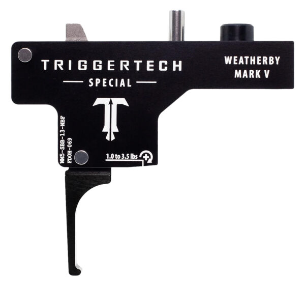 TriggerTech WM5SBB13NBF Special  Single-Stage Flat Trigger with 1-3.50 lbs Draw Weight & Black PVD Finish for Weatherby Mark V