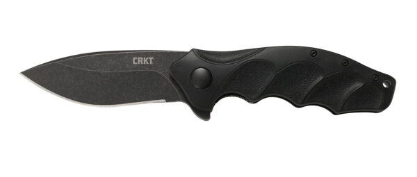 CRKT K221KKP Foresight Assisted 3.53" Folding Modified Drop Point Plain Black Stonewashed 4116 Stainless Steel Blade/ Black Contoured GRN Handle Includes Pocket Clip
