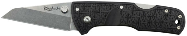 Cold Steel CS20KPL Kiridashi  2.50" Folding Sheepsfoot Plain 4116 Stainless Steel Blade/Black Griv-Ex Handle Includes Pocket Clip