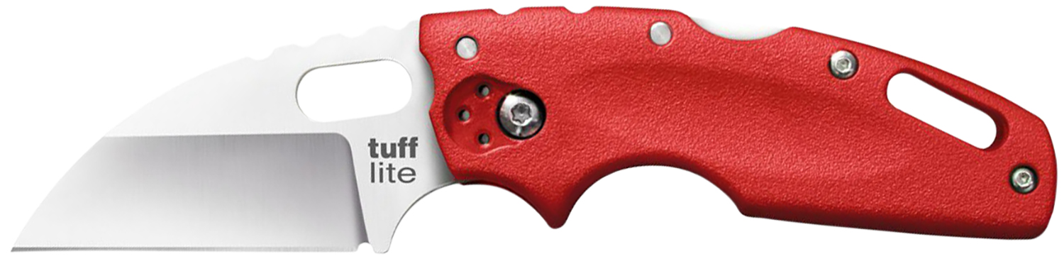 Cold Steel Tuff Lite 2.5" Folding Knife with Clip Point AUS-8A Blade and Red Griv-Ex Handle