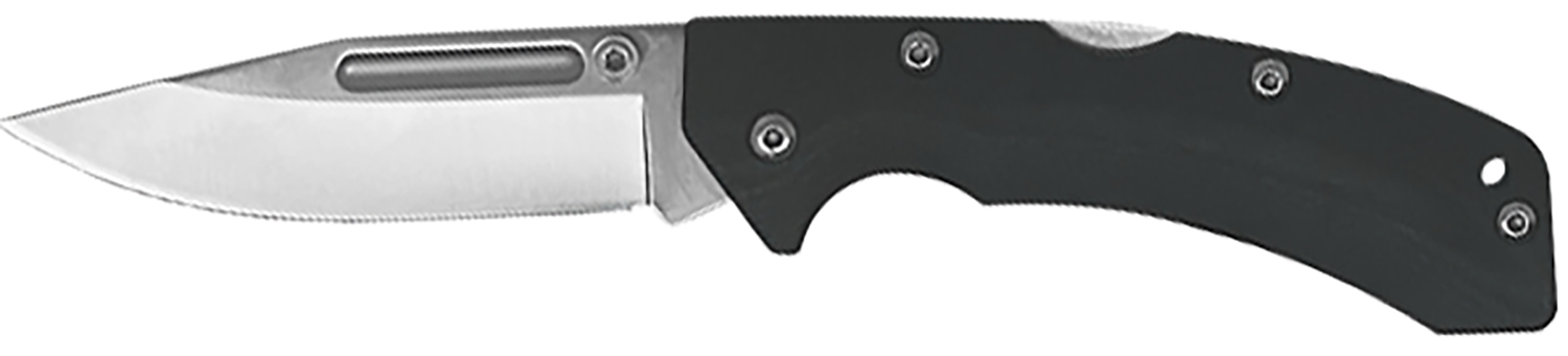 AccuSharp 711C Lockback  3" Folding Clip Point Plain Stainless Steel Blade/Black FRN Handle Includes Allen Wrench