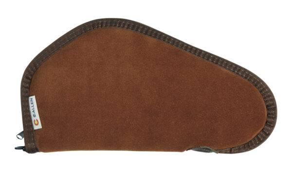Heritage Cases 8611 Handgun Case  Brown Suede w/Black Trim, Faux Sherpa Lining & Foam Padding, Lockable Zippers 11" L