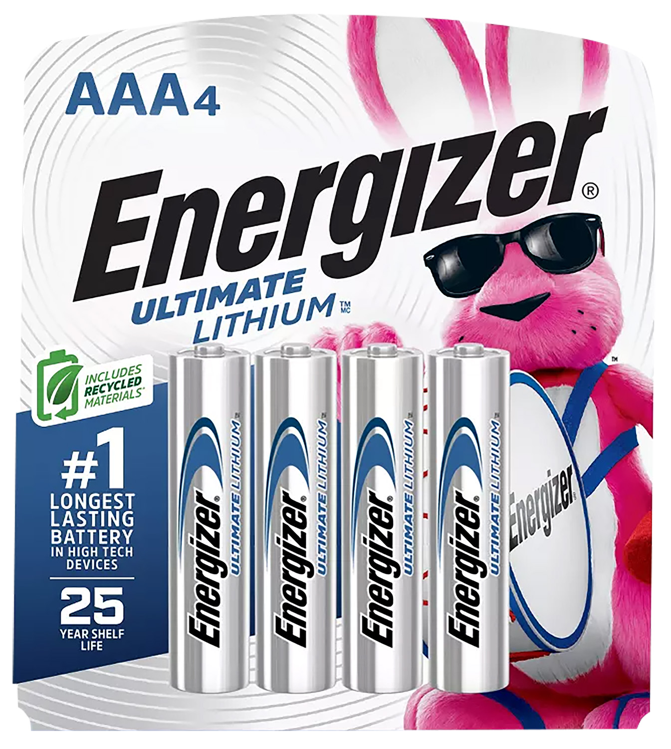 Energizer L92SBP4H3 AAA Ultimate Lithium Silver 1.5V Lithium, Qty (4) Single Pack
