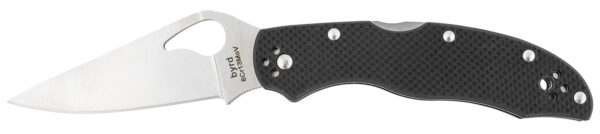 Spyderco BY01GP2 Byrd Harrier 2 3.39" Folding Clip Point Plain 8Cr13MoV SS Blade Black  Textured G10 Handle Includes Pocket Clip