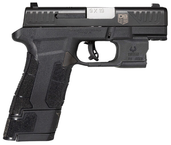 Diamondback DB0301P001 DBAM29 Sub-Compact 9mm Luger 3.50" 12+1,17+1 Overall Black Finish with Serrated Nitride Stainless Steel Slide, Polymer Grip & Picatinny Rail Includes Viridian Laser & Holster