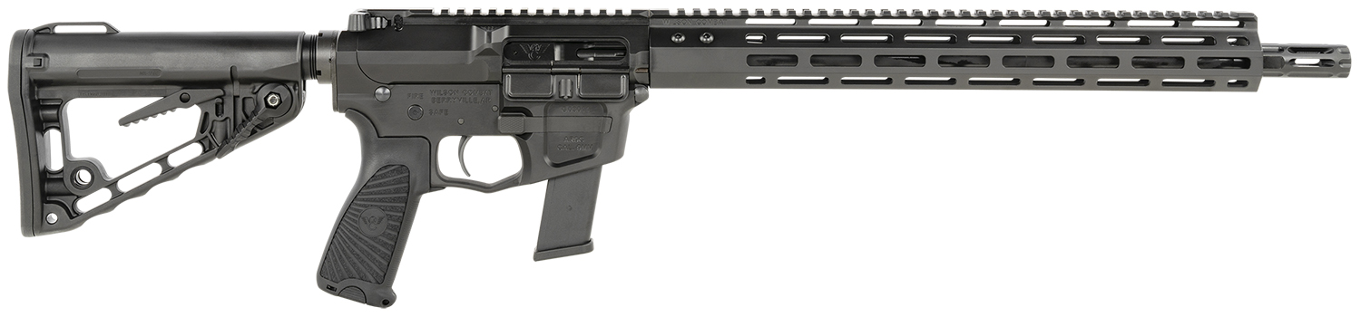 Wilson Combat TRAR9GB91610 AR9G Carbine 9mm Luger 17+1 16" Black Match Grade Threaded Barrel, Black Armor-Tuff Aluminum Receiver, M-LOK Handguard, Black Synthetic Rogers Super-Stoc w/Cam-Lock Stock