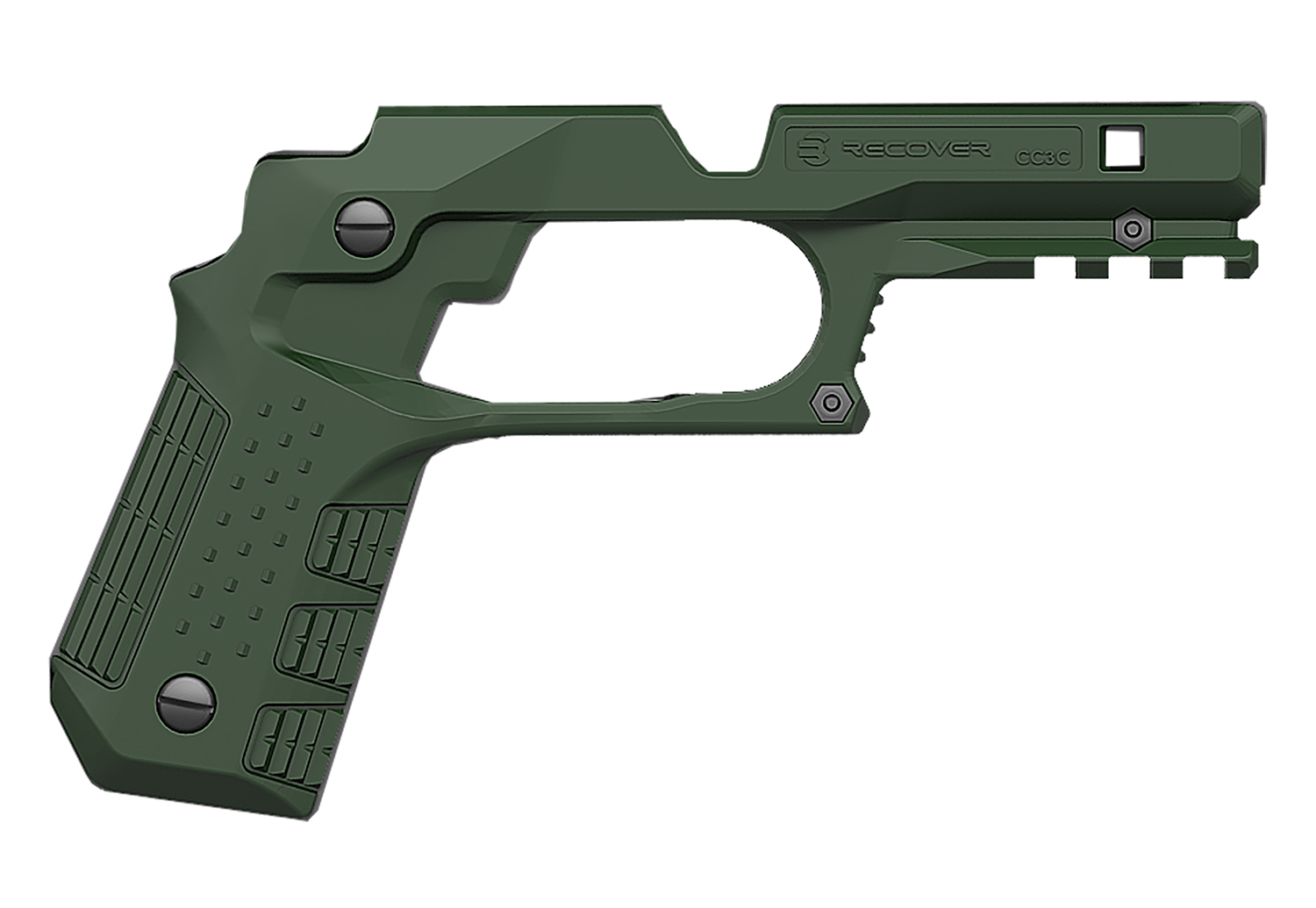 Recover Tactical CC3C-03 Grip & Rail System Green Polymer Picatinny for Compact 1911