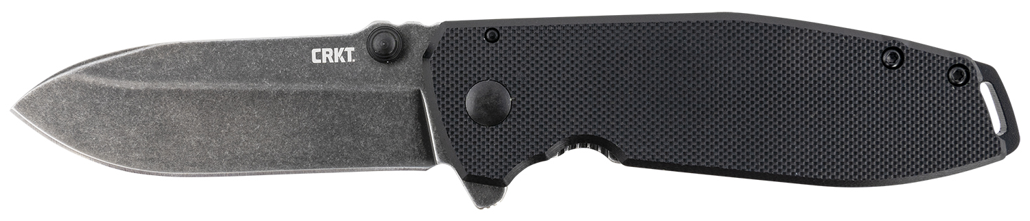 CRKT 2495K SQUID XM 2.95" Folding Drop Point Plain Black Stonewashed D2 Steel Blade/Black G10/SS Handle Includes Pocket Clip