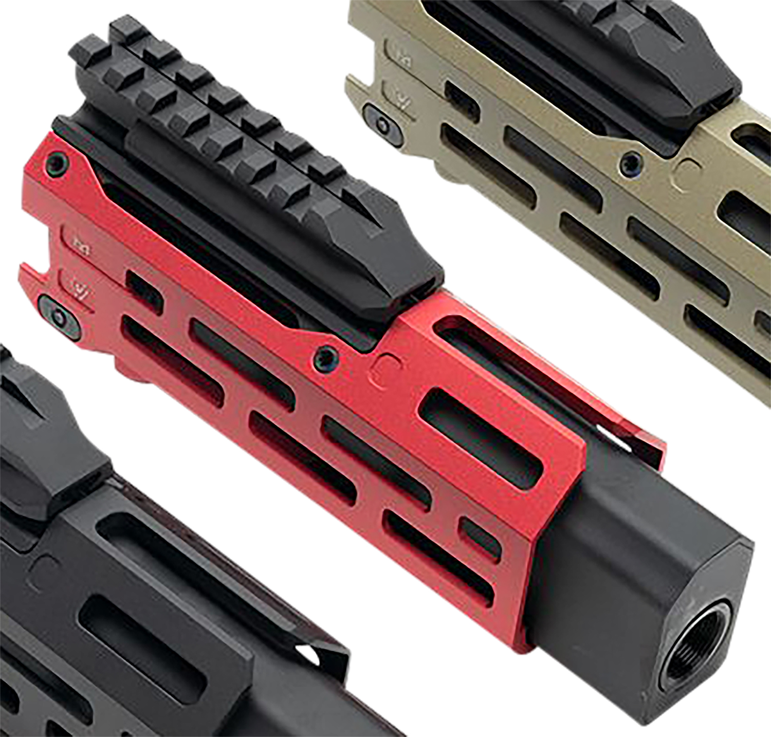 Strike Industries CEVOHG6RED Strike 6" M-Lok Red Aluminum with Faux Suppressor for CZ Scorpion EVO (7.72" Barrel Length)