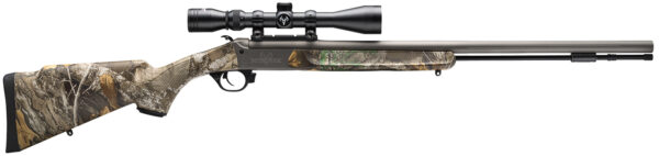 Traditions NitroFire 50 Cal 209 Primer 26" Fluted & Tapered Gray Cerakote Barrel Muzzleloader with 3-9x40mm Scope – Realtree Edge Stock