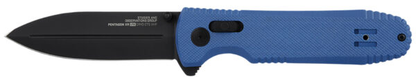 S.O.G SOG12610657 Pentagon XR LTE 3.60" Folding Spear Point TiNi Cryo CTS XHP Blade/Blue G10 Handle Includes Belt Clip