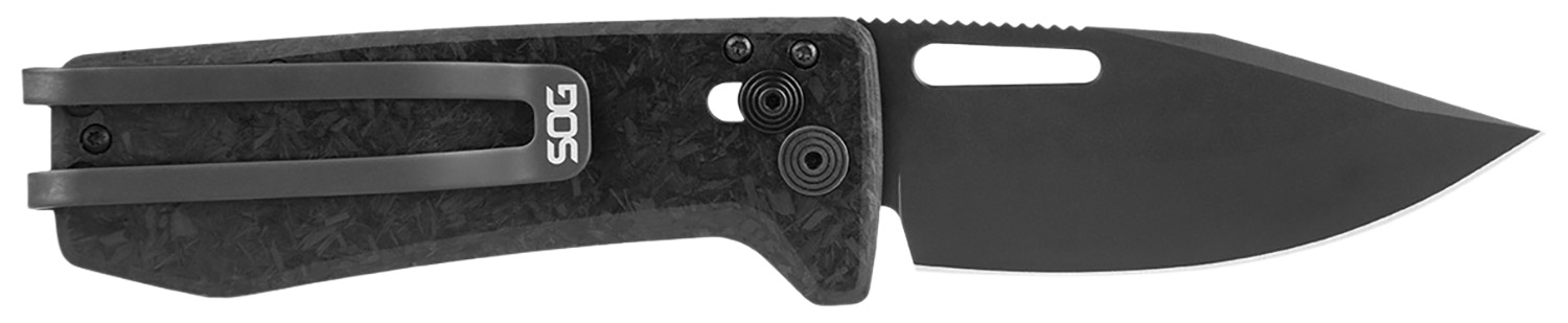 S.O.G SOG12630557 Ultra XR XHP 2.80" Folding Plain Black Satin TiCN Cryo CTS XHP Blade/ Black Carbon Fiber Handle Includes Pocket Clip