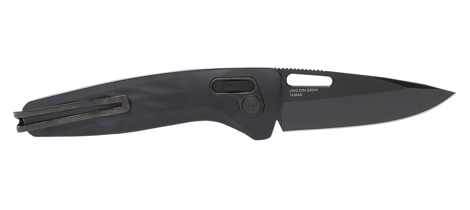 S.O.G SOG12730357 One-Zero XR 3.10" Folding Plain Black Chrome Cryo CPM S35VN Steel Blade Black Sculpted Aluminum Handle Includes Pocket Clip