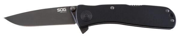 S.O.G SOGTWI12CP Twitch II 2.65" Folding Plain Black Hardcased TiCN AUS-8A SS Blade Black Anodized Aluminum Handle Includes Pocket Clip
