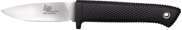 Cold Steel CS36LPMF Pendleton Mini Hunter 3" Fixed Plain Stonewashed AUS10A SS Blade, 3.63" Black Textured Kray-Ex Handle