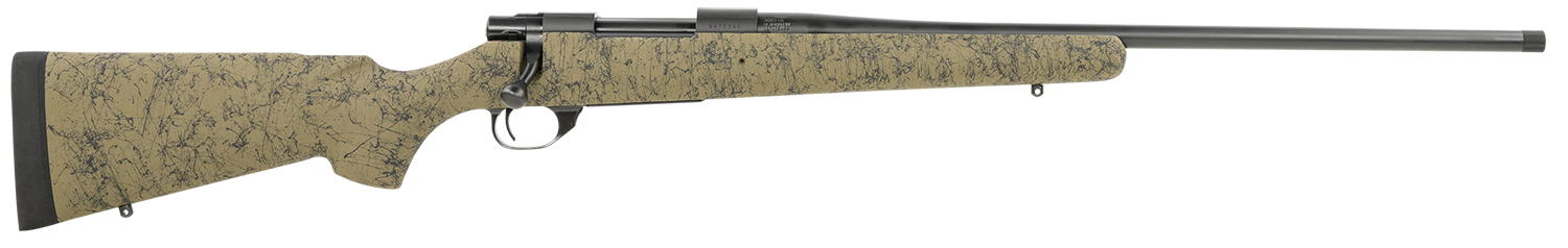 Howa HHS43163 M1500 HS Precision 308 Win 5+1 22" Threaded Barrel, Black Metal Finish, Green with Black Webbing Fixed HS Precision Stock