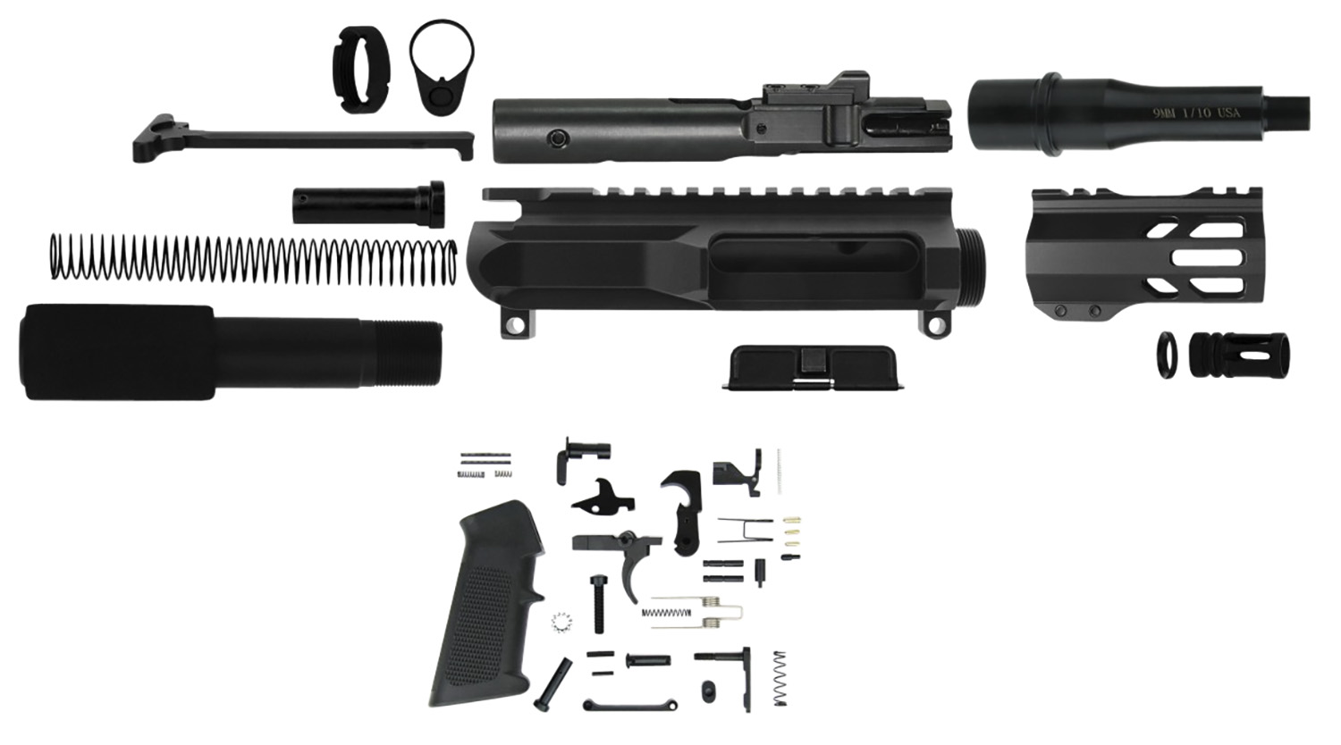 TacFire  AR Build Kit  9mm Luger 4.50" Barrel Black for AR Platform