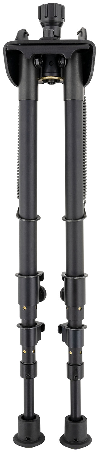 Harris Bipods S-25CP Swivel 25C Picatinny, 13.50-27", Black Steel/Aluminum, Rubber Feet