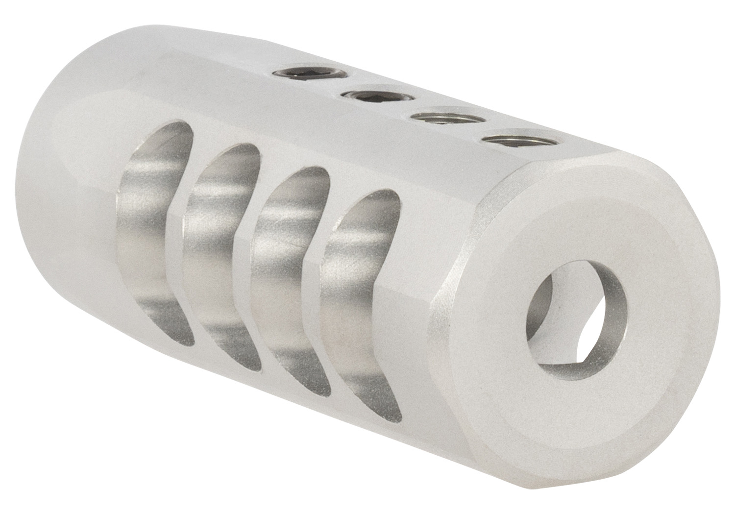 Christensen Arms 8100001702 Side-Baffle  Natural Titanium, 5/8"-24 tpi Threads, 338 Cal (.920" D Bull barrel)