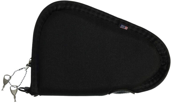 Allen 748 Locking Handgun Case Black Endura, YKK Zippers & Foam Padding Includes 2 Keys 8" L