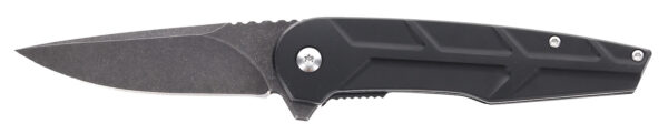 Schrade 1159329 Reckon  3.25" Folding Drop Point Plain Dark Stonewash D2 Steel Blade 4.40" Black Aluminum Handle