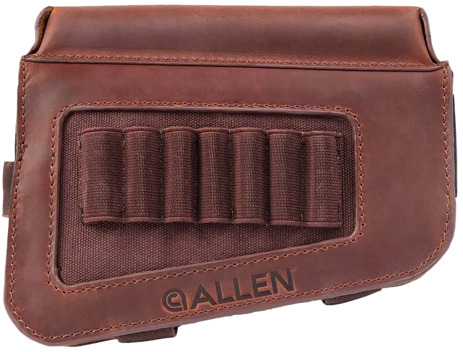 Allen 8519 Westcliff Buttstock Cartridge Carrier 7rd Leather Rifle Buttstock Mount Features Raised Cheek Piece