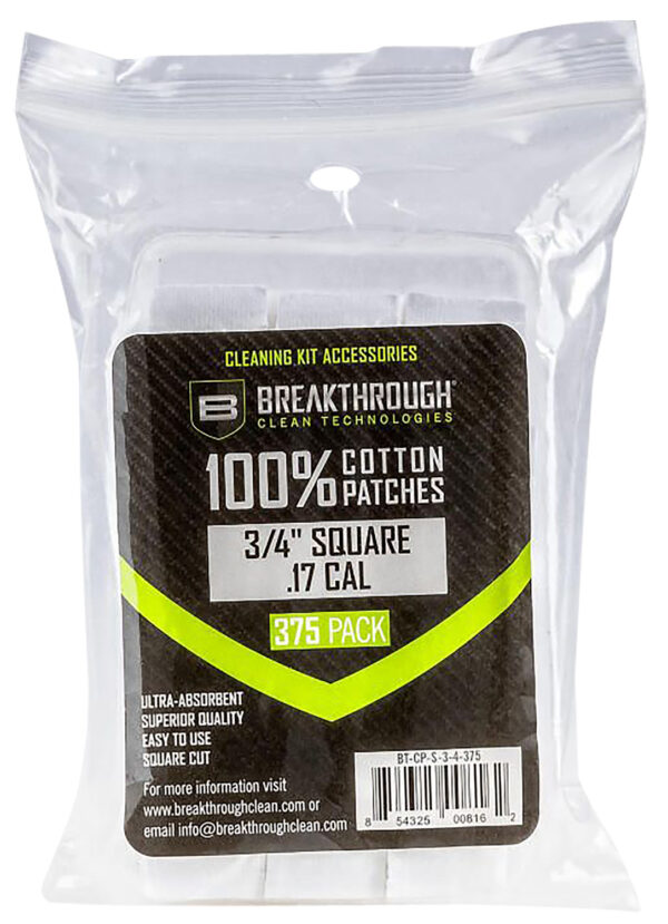 Breakthrough Clean BTCPS34375 Square Patches .17/.177 Cal 375 pieces