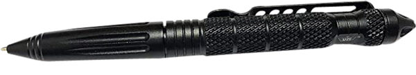 Uzi Accessories UZITACPEN2BK UZI Defender Black Aluminum Self Defense Pen Features Glass Breaker