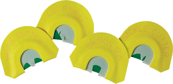 HS Strut STR05930 Premium Flex 4 Diaphragm Call Attracts Turkey Species Yellow Contains 4 Calls