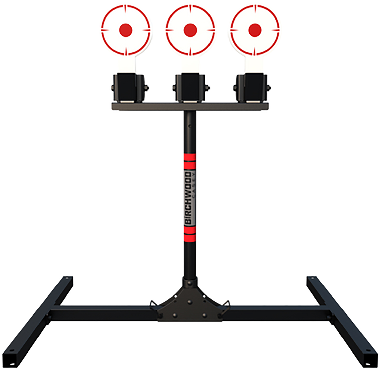 Birchwood Casey 3TPR 3 Spring Loaded Self Resting Targets Plate Rack Black/Red AR500 Steel 0.37" Thick Standing