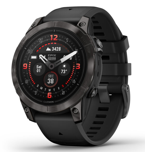 Garmin 0100280310 epix Pro Gen 2 Sapphire Edition GPS/Smart Features 32GB Memory, Black, Band Size 47mm, Compatible w/ iPhone/Android