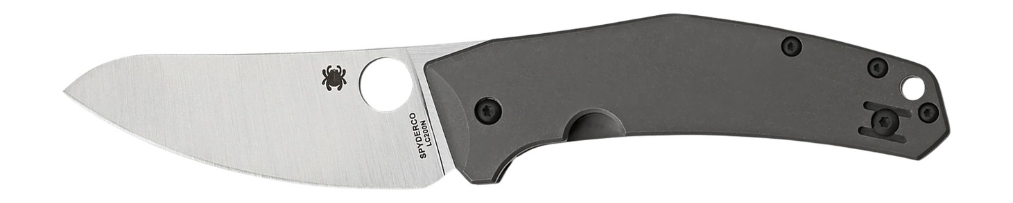 Spyderco C211TIP SpydieChef Salt 3.32" Folding Plain LC200N Blade Satin Titanium Handle Includes Pocket Clip