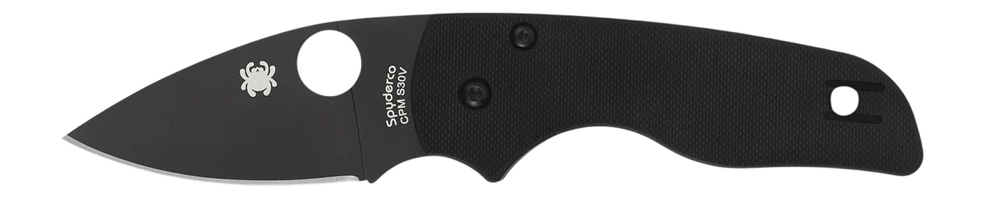 Spyderco C230GPBBK Lil' Native  2.42" Folding Plain Black DLC CPM S30V SS Blade/Black Textured G10 Handle Includes Pocket Clip