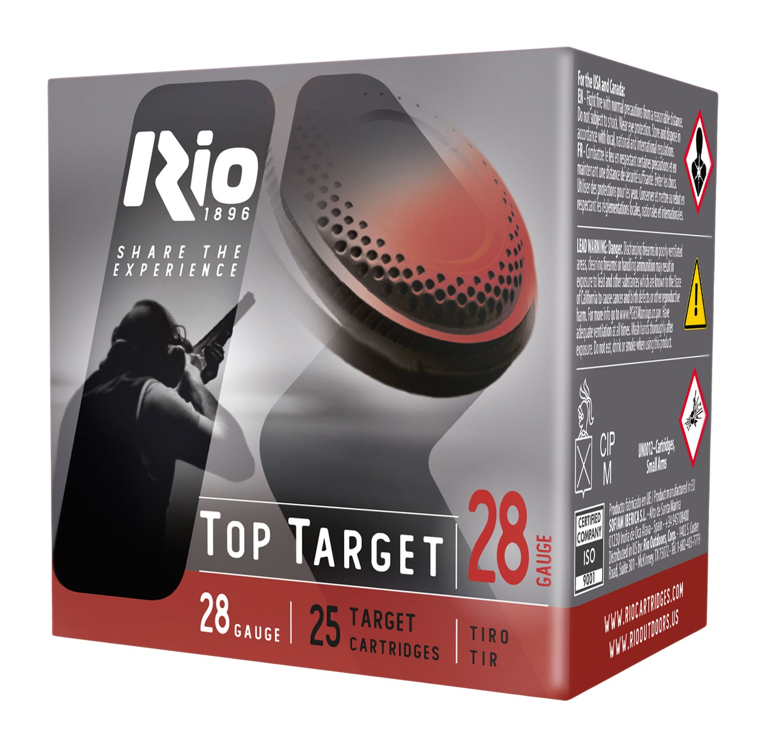 Rio Ammunition RC289 Top Target  28 Gauge 2.75" 3/4 oz 9 Shot 25 Per Box/ 10 Case