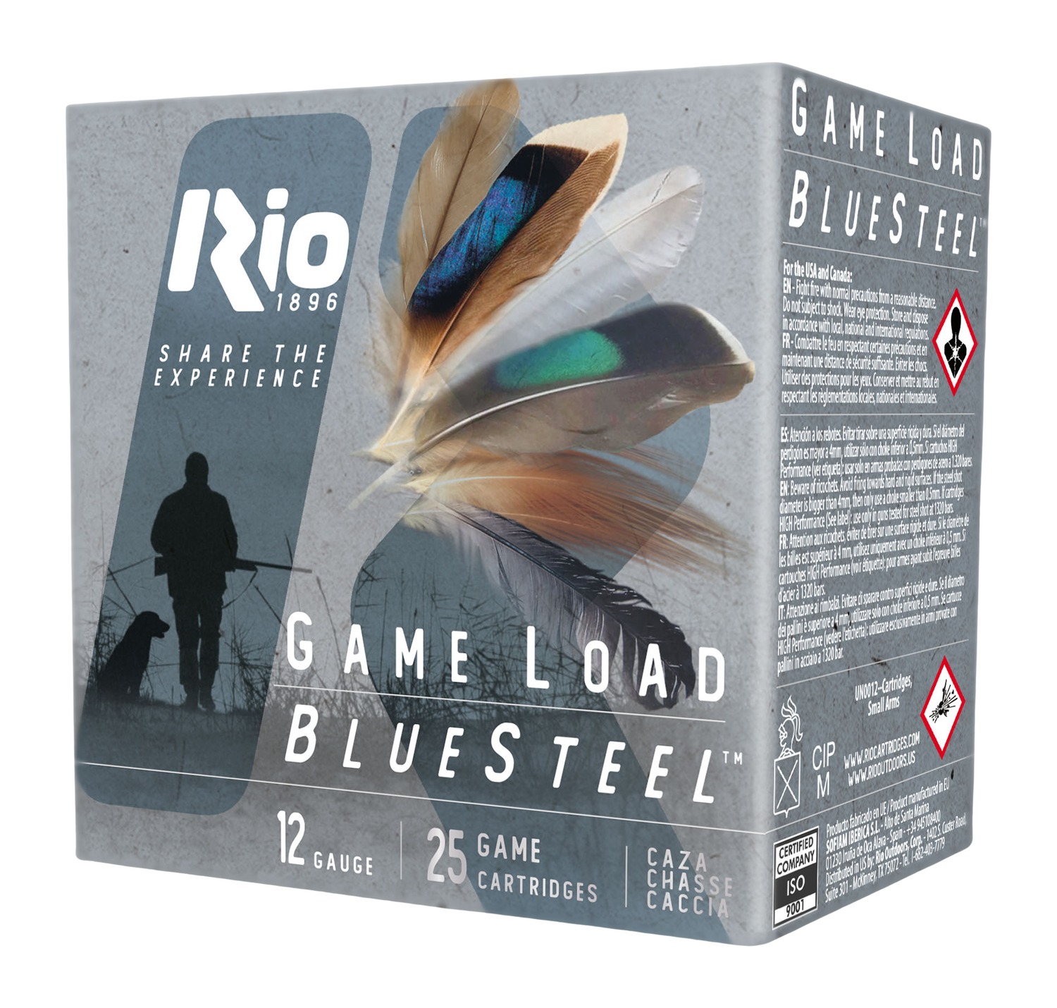 Rio Ammunition GLBS325 Game Load BlueSteel 12Gauge 2.75" 1 1/8oz 5Shot 25 Per Box/10 Case